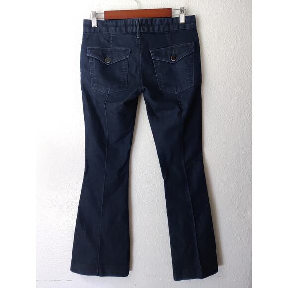 Habitual Blue Dark Wash Seamed Front Flared Legs Jeans Size 27 - Picture 4 of 8